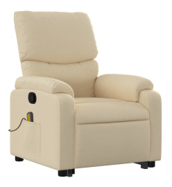 Fauteuil inclinable de massage Crème Tissu