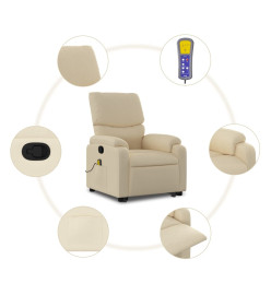 Fauteuil inclinable de massage Crème Tissu