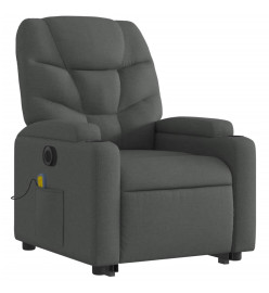 Fauteuil inclinable de massage électrique Gris foncé Tissu