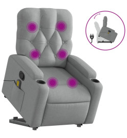 Fauteuil de massage inclinable Gris clair Tissu