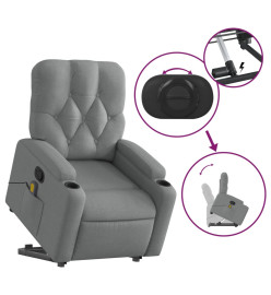 Fauteuil de massage inclinable Gris clair Tissu