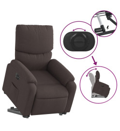 Fauteuil inclinable électrique marron foncé tissu