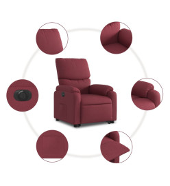 Fauteuil inclinable électrique rouge bordeaux tissu