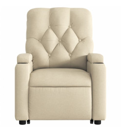 Fauteuil inclinable de massage électrique Crème Tissu