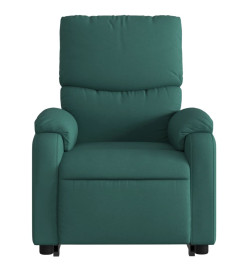 Fauteuil inclinable de massage électrique Vert foncé Tissu