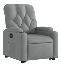 Fauteuil inclinable électrique gris clair tissu