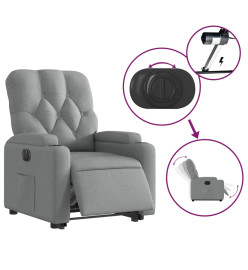 Fauteuil inclinable électrique gris clair tissu