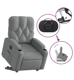 Fauteuil inclinable électrique gris clair tissu