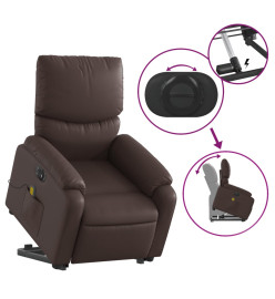 Fauteuil inclinable de massage électrique marron similicuir