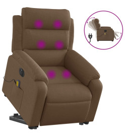 Fauteuil inclinable de massage électrique Marron Tissu