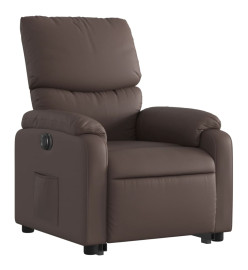 Fauteuil inclinable électrique marron similicuir