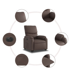 Fauteuil inclinable électrique marron similicuir