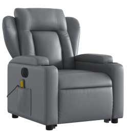 Fauteuil inclinable de massage électrique gris similicuir