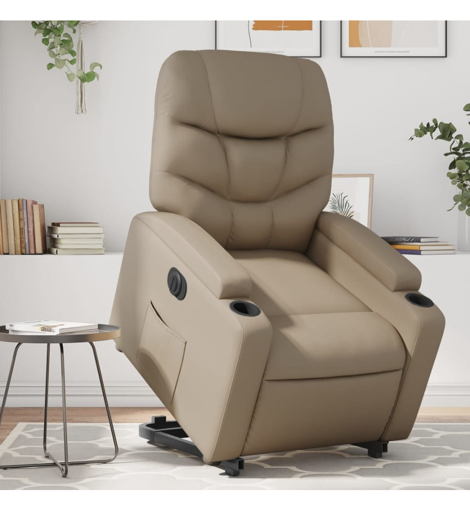 Fauteuil inclinable électrique cappuccino similicuir