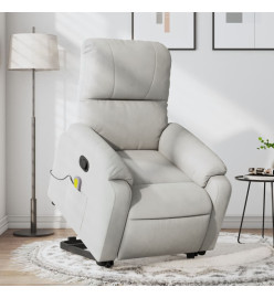 Fauteuil inclinable de massage gris clair tissu microfibre