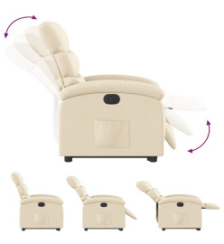 Fauteuil inclinable électrique crème tissu