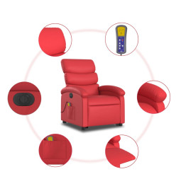 Fauteuil inclinable de massage électrique rouge similicuir