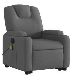 Fauteuil de massage inclinable Gris foncé Tissu