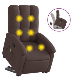 Fauteuil inclinable de massage Marron foncé Tissu