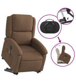 Fauteuil inclinable de massage électrique Marron Tissu