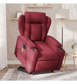 Fauteuil inclinable de massage électrique Rouge bordeaux Tissu