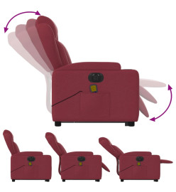 Fauteuil inclinable de massage électrique Rouge bordeaux Tissu