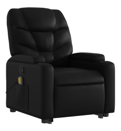 Fauteuil inclinable de massage Noir Similicuir