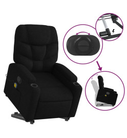 Fauteuil de massage inclinable Noir Tissu