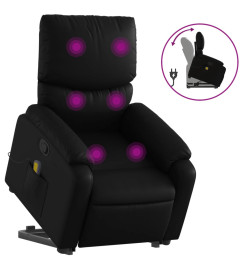 Fauteuil inclinable de massage Noir Similicuir