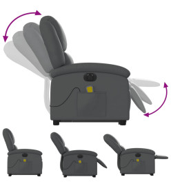 Fauteuil inclinable de massage électrique gris similicuir