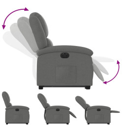 Fauteuil inclinable électrique gris foncé tissu