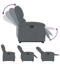 Fauteuil inclinable Gris foncé Velours