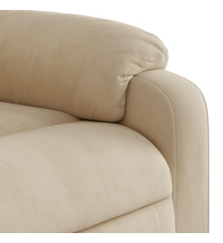 Fauteuil inclinable de massage crème tissu microfibre