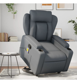 Fauteuil inclinable de massage Gris Similicuir