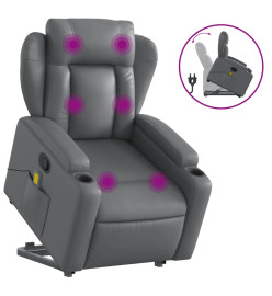 Fauteuil inclinable de massage Gris Similicuir