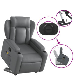 Fauteuil inclinable de massage Gris Similicuir