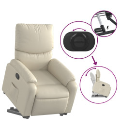 Fauteuil inclinable Crème Similicuir