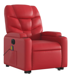 Fauteuil inclinable de massage électrique rouge similicuir