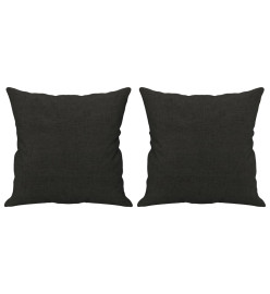 Ensemble de canapés 3 pcs avec coussins noir tissu