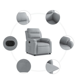 Fauteuil inclinable électrique Gris clair Tissu