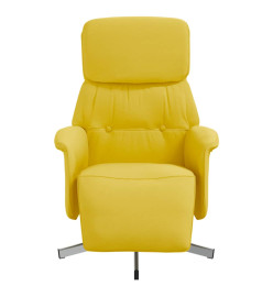 Fauteuil inclinable avec repose-pieds jaune clair tissu