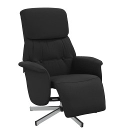 Fauteuil inclinable avec repose-pieds noir tissu