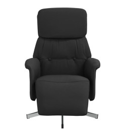 Fauteuil inclinable avec repose-pieds noir tissu