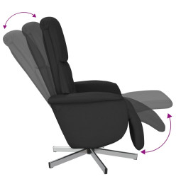 Fauteuil inclinable avec repose-pieds noir tissu