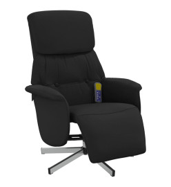 Fauteuil inclinable de massage avec repose-pieds noir tissu