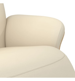 Fauteuil inclinable avec repose-pieds crème similicuir