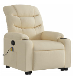 Fauteuil inclinable de massage Crème Tissu