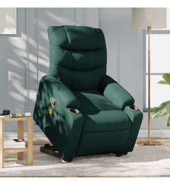 Fauteuil inclinable de massage Vert foncé Tissu