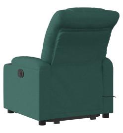 Fauteuil inclinable de massage Vert foncé Tissu