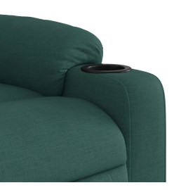 Fauteuil inclinable de massage Vert foncé Tissu